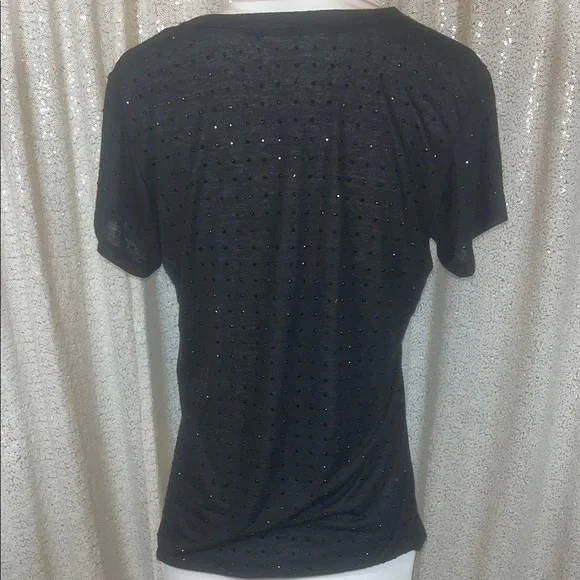 Gibson Black rhinestone V-Neck Top - Picture 2 of 4